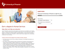 Tablet Screenshot of humanservicesdegrees.phoenix.edu